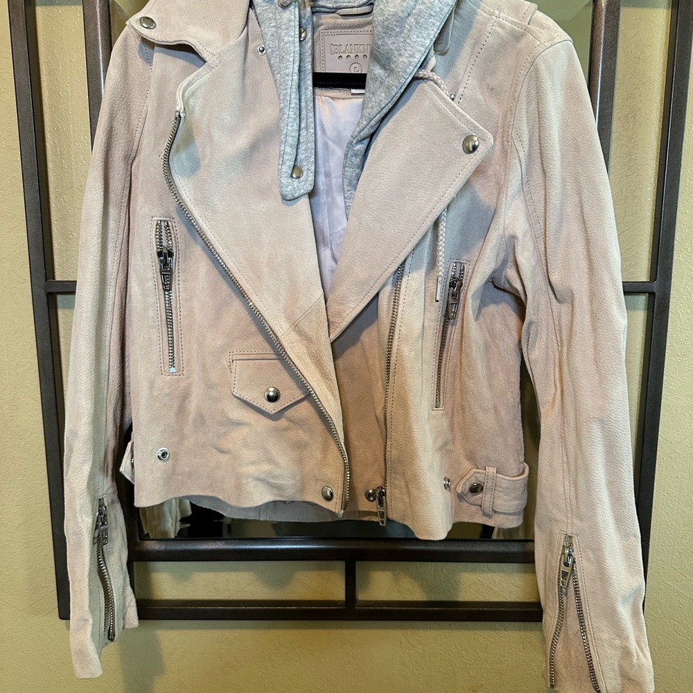 BLANKNYC Women's Beige Leather Suede Jacket